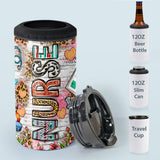 Western Nurse Pink Leopard - Personalized Nurse Can Cooler