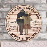 Love You Longer - Personalized Couple Round Wood Sign