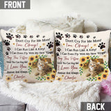 Don't Cry For Me Mom - Personalized Mother's Day Cat Throw Pillow