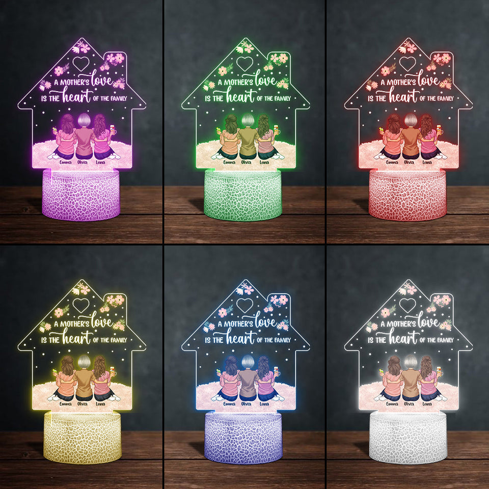 A Mother's Love - Personalized Mother's Day Mother Shaped Plaque Light Base