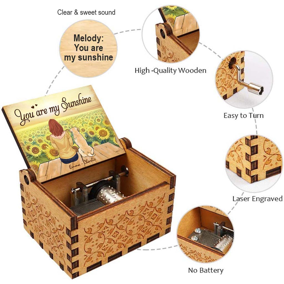 You Are My Sunshine - Personalized Mother’s Day Dog Hand Crank Music Box