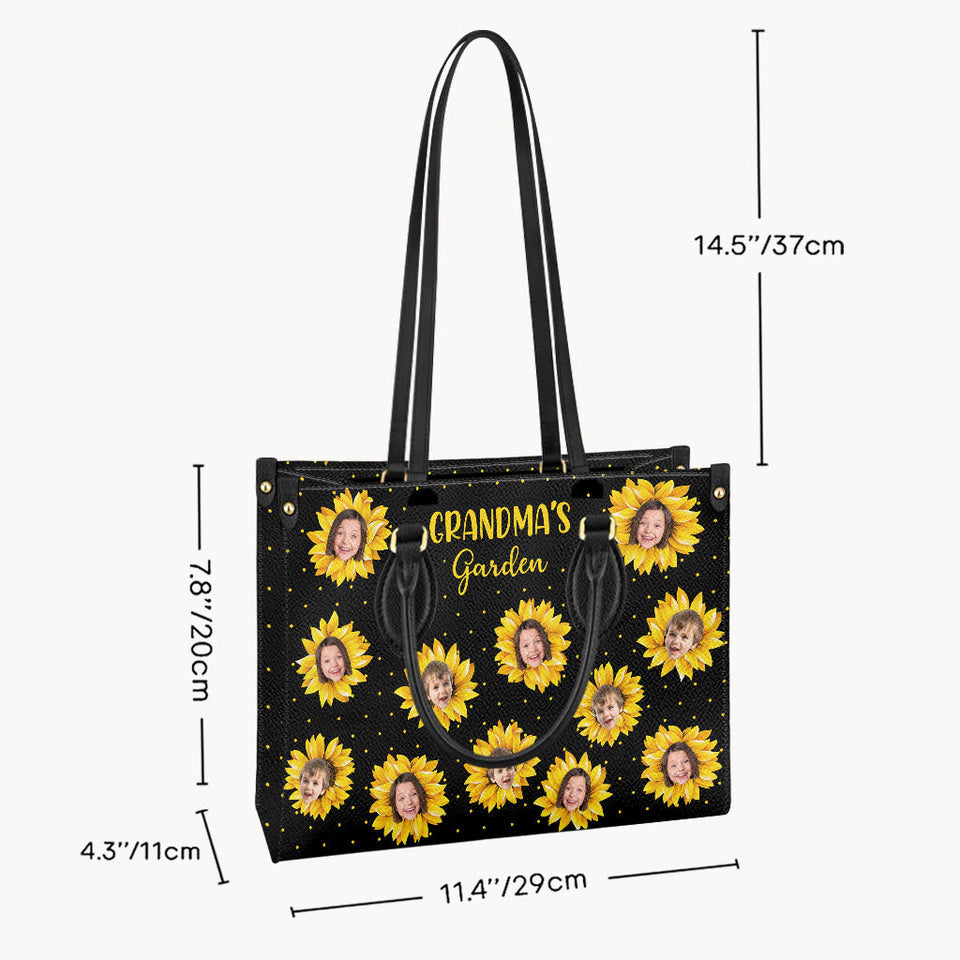 Grandma’s Garden - Gift for grandma, mom - Personalized Leather Handbag