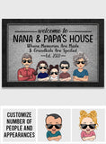 Welcome To Nana And Papa's House - Personalized Grandma Doormat