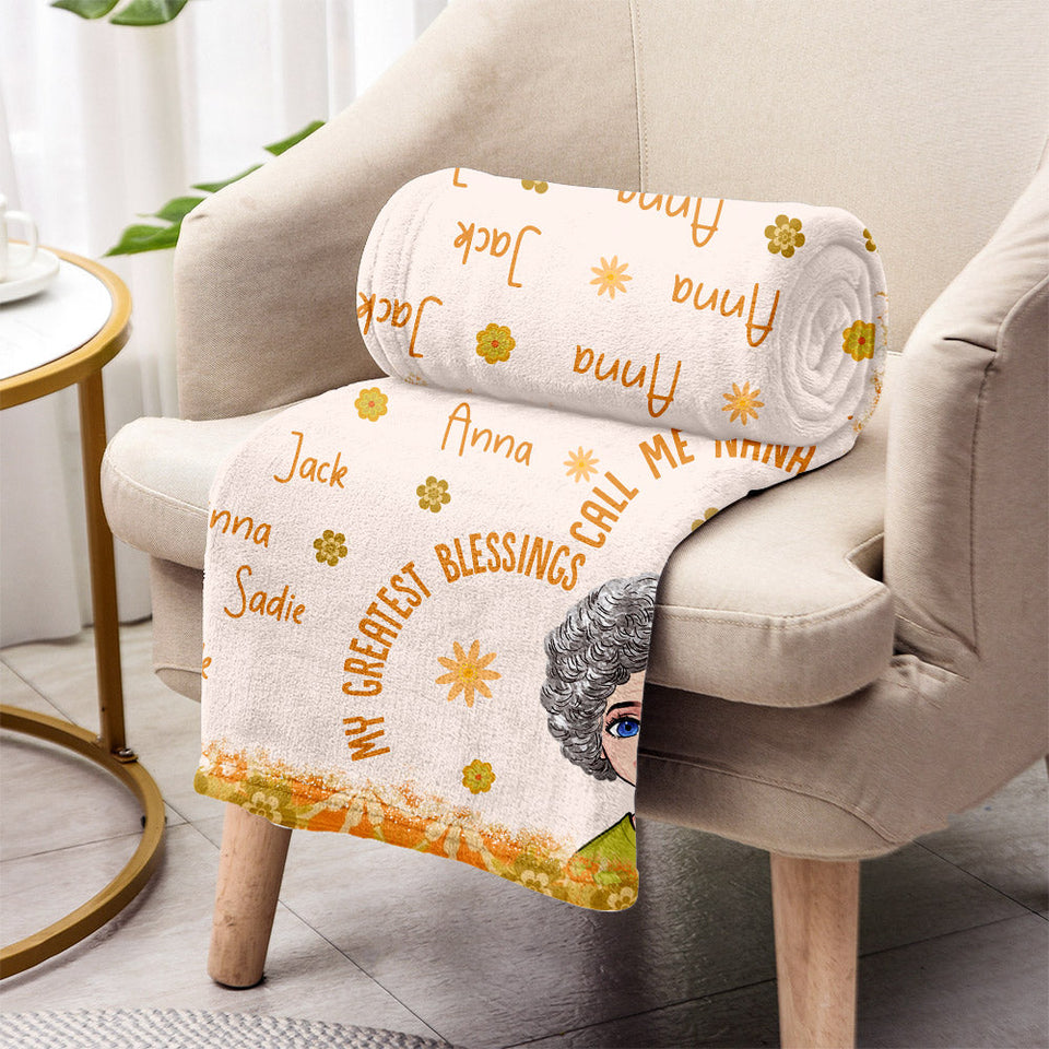 My Greatest Blessing Call Me Nana - Personalized Mother's Day Grandma Blanket