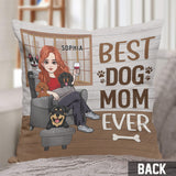 Thank You Best Dog Mom Ever - Personalized Dog Throw Pillow