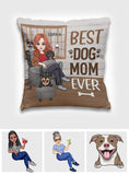Thank You Best Dog Mom Ever - Personalized Dog Throw Pillow