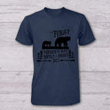 First Father's Day - Personalized Father T-shirt And Baby Onesie