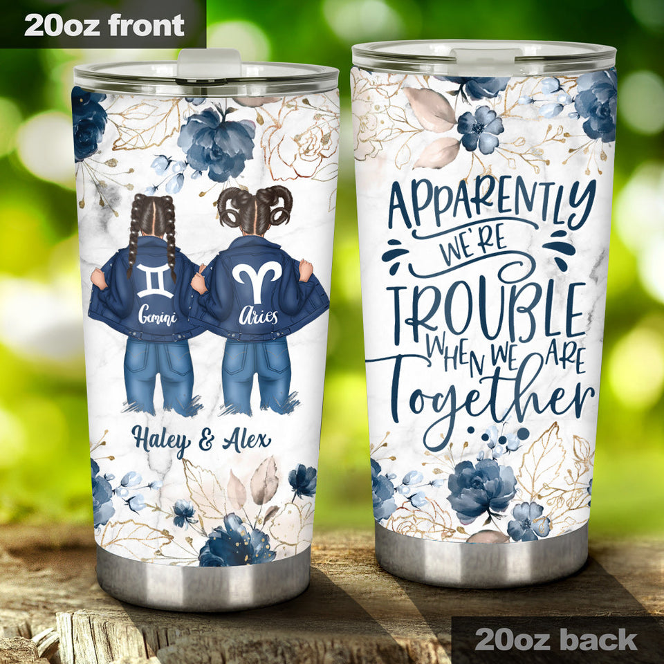Zodiac Denim Bestie - Horoscope gift for friend - Personalized Tumbler