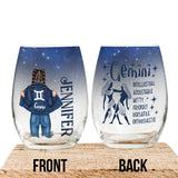 Zodiac Denim - Personalized Horoscope All Over Wine Glass