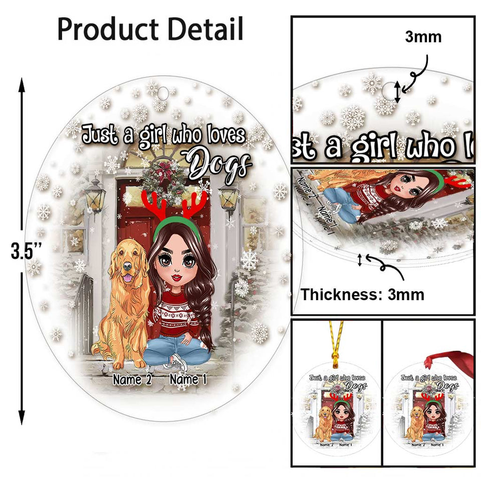 Life Is Better With Dogs - Personalized Christmas Dog Transparent Ornament