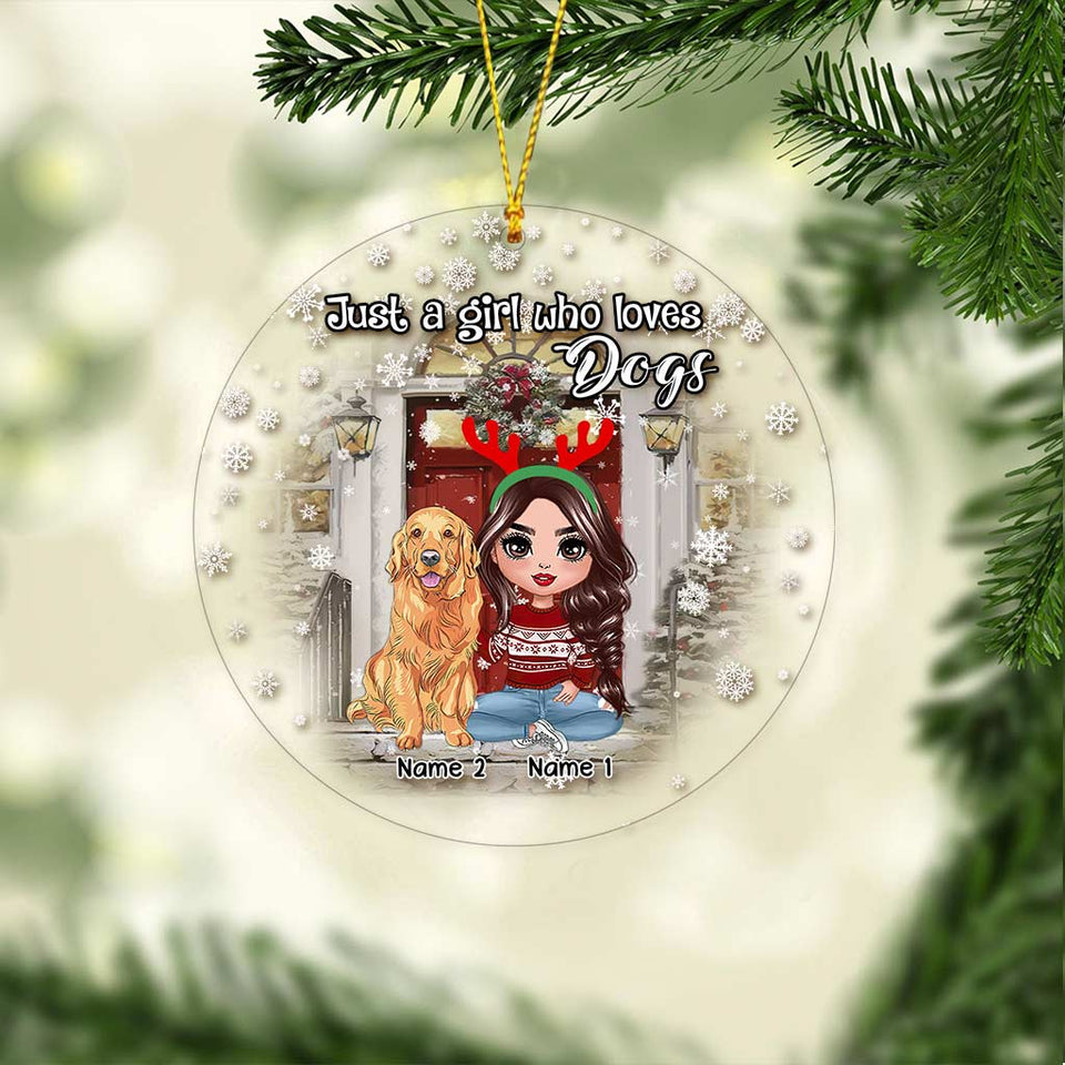 Life Is Better With Dogs - Personalized Christmas Dog Transparent Ornament