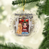 Life Is Better With Dogs - Personalized Christmas Dog Transparent Ornament