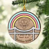 A Piece Of My Heart Is At The Rainbow Bridge - Personalized Dog Layered Wood Ornament
