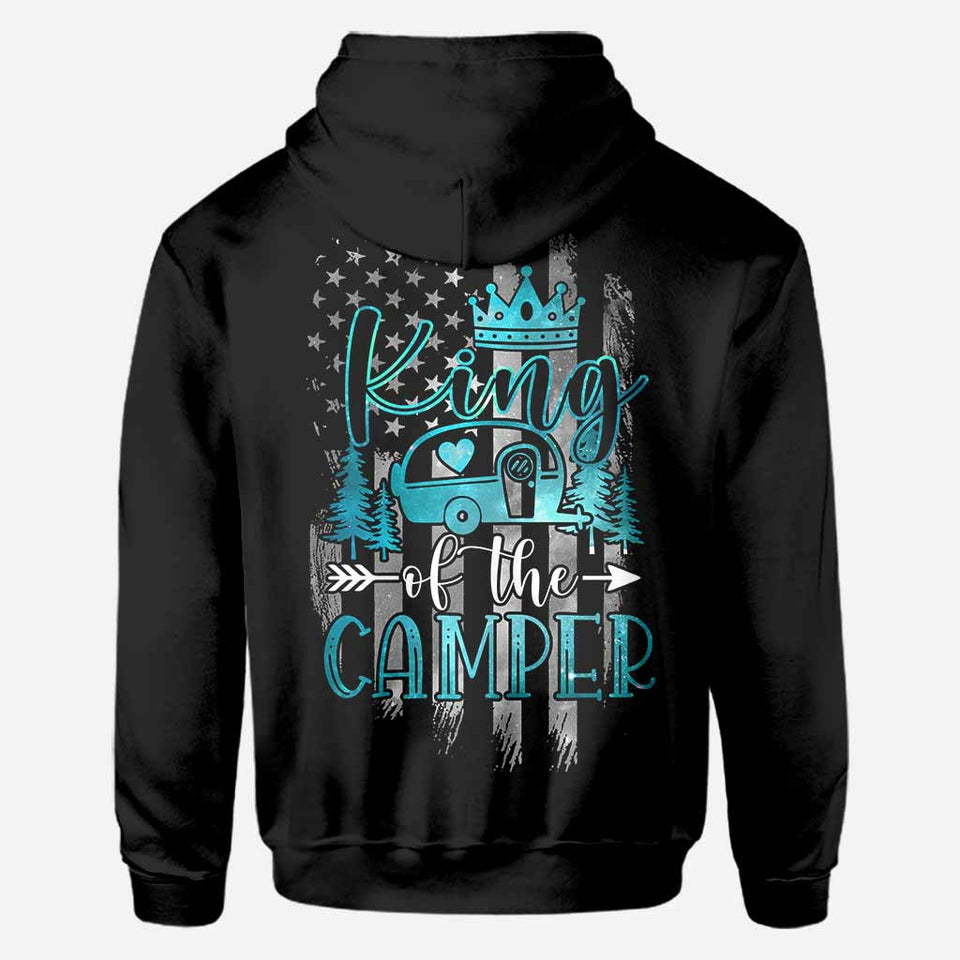 Camper King Camper Queen - Personalized Camping All Over T-shirt and Hoodie
