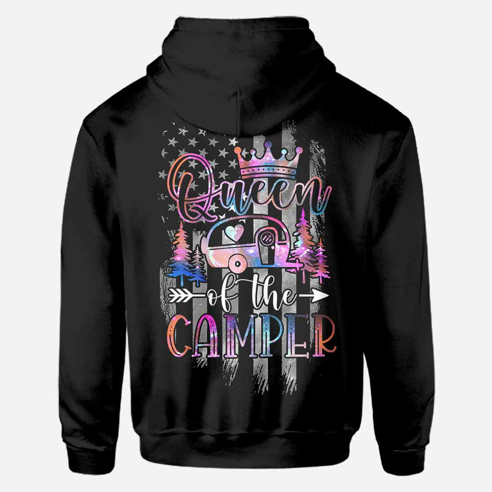 Camper King Camper Queen - Personalized Camping All Over T-shirt and Hoodie