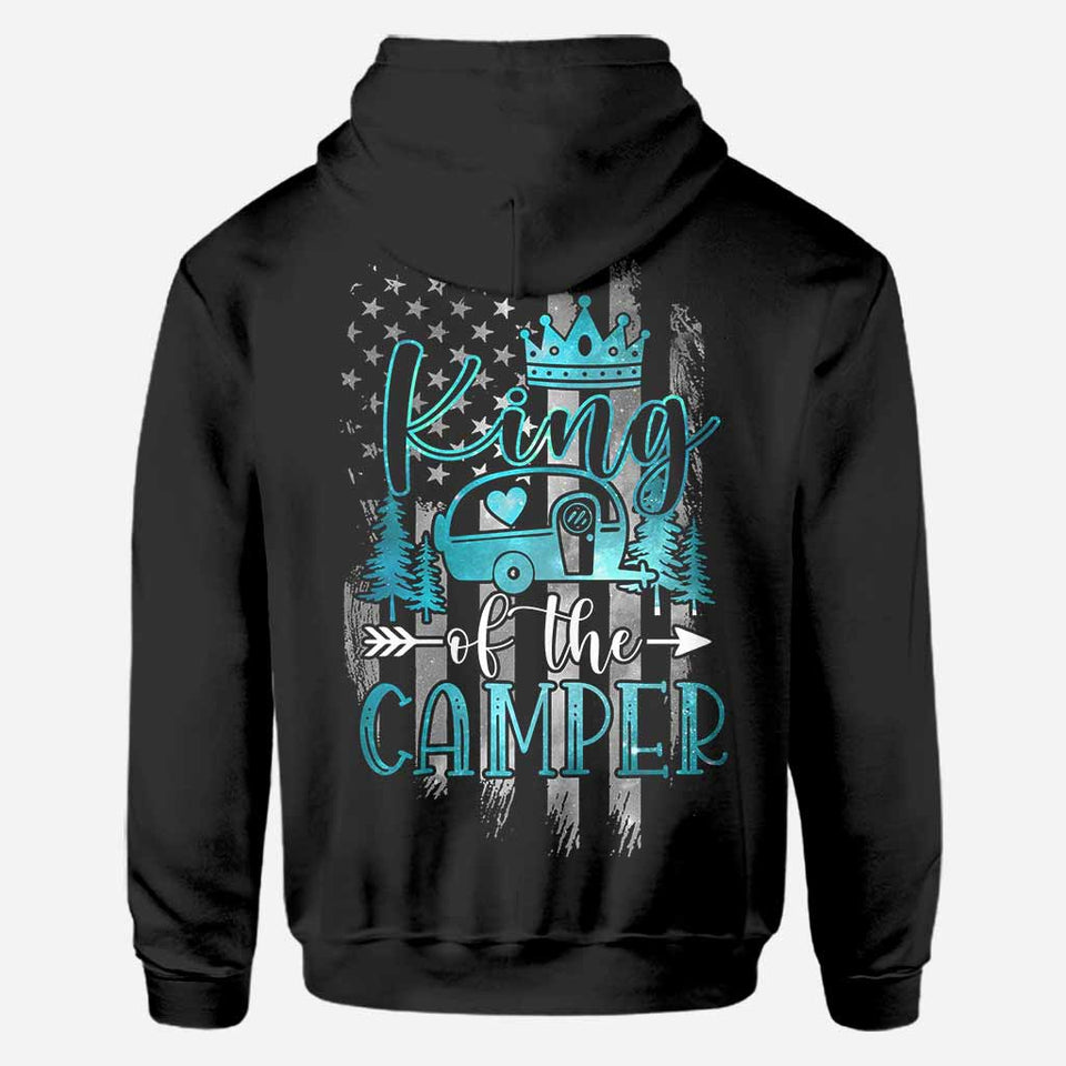 Camper King Camper Queen - Personalized Camping All Over T-shirt and Hoodie