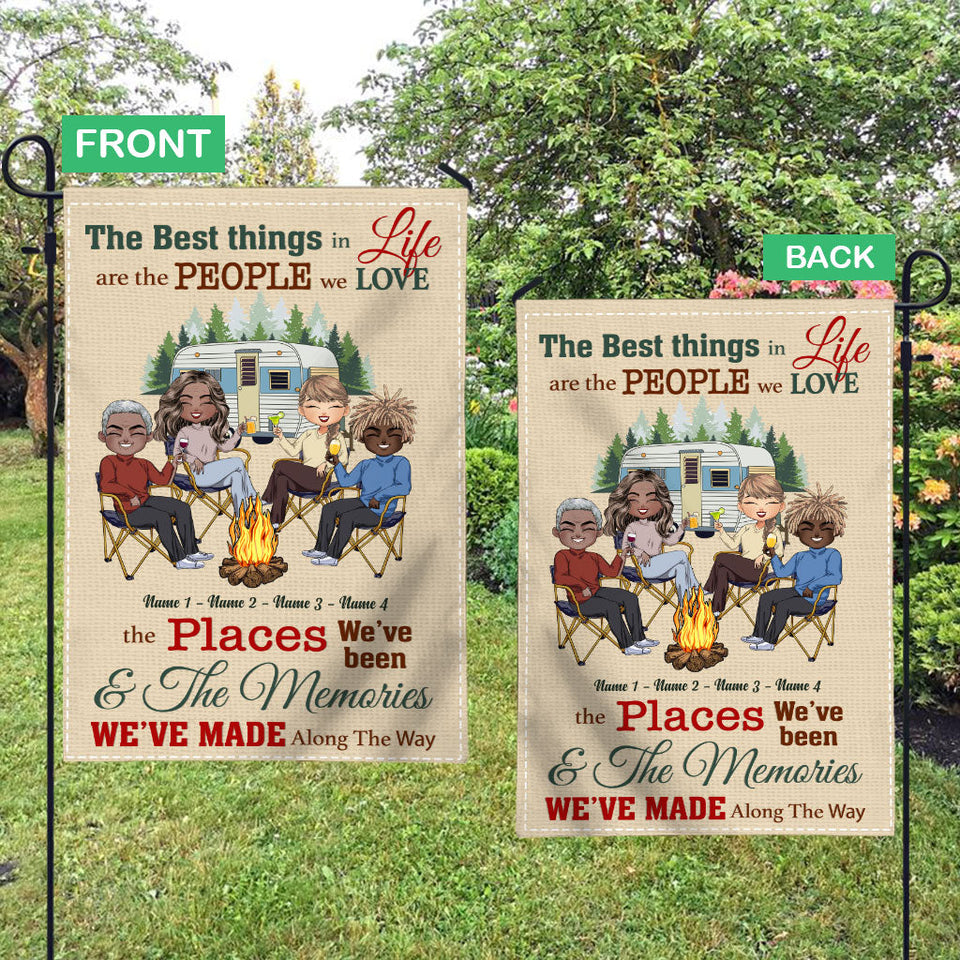 The Best Things In Life - Personalized Camping Garden Flag