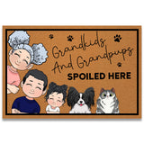 Grandkids And Grandpups Spoiled Here - Personalized Mother's Day Grandma Doormat