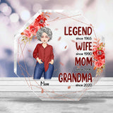 Legend Wife Mom Grandma - Gift for grandma, mom - Personalized Custom Shaped Acrylic Plaque