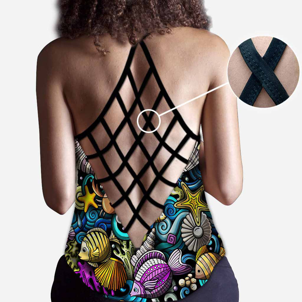 Salty Lil Beach - Sea Lover Cross Tank Top