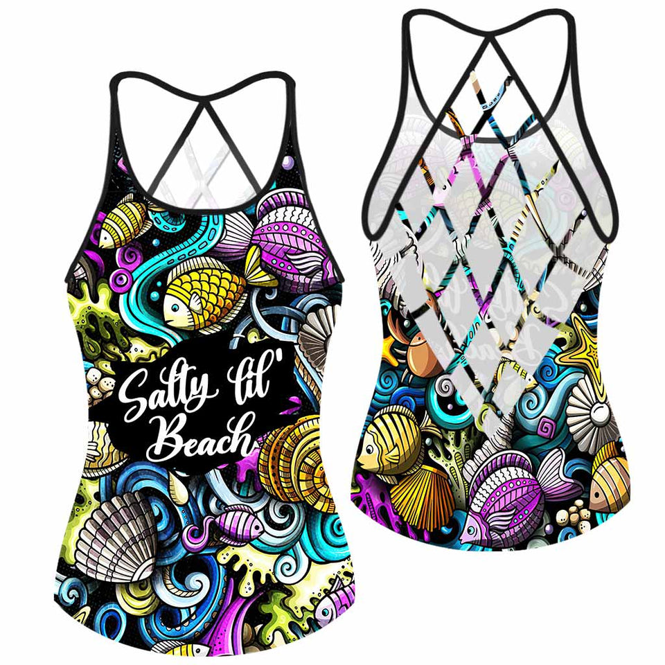 Salty Lil Beach - Sea Lover Cross Tank Top