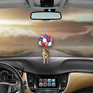 Flying Cat Car Ornament (Printed On Both Sides)