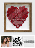Romantic Couple Song Sound Wave Line Art - Personalized Couple Flower Shadow Box
