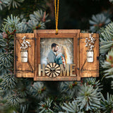 Home Is Where I’m With You - Personalized Christmas Couple Ornament (Printed On Both Sides)