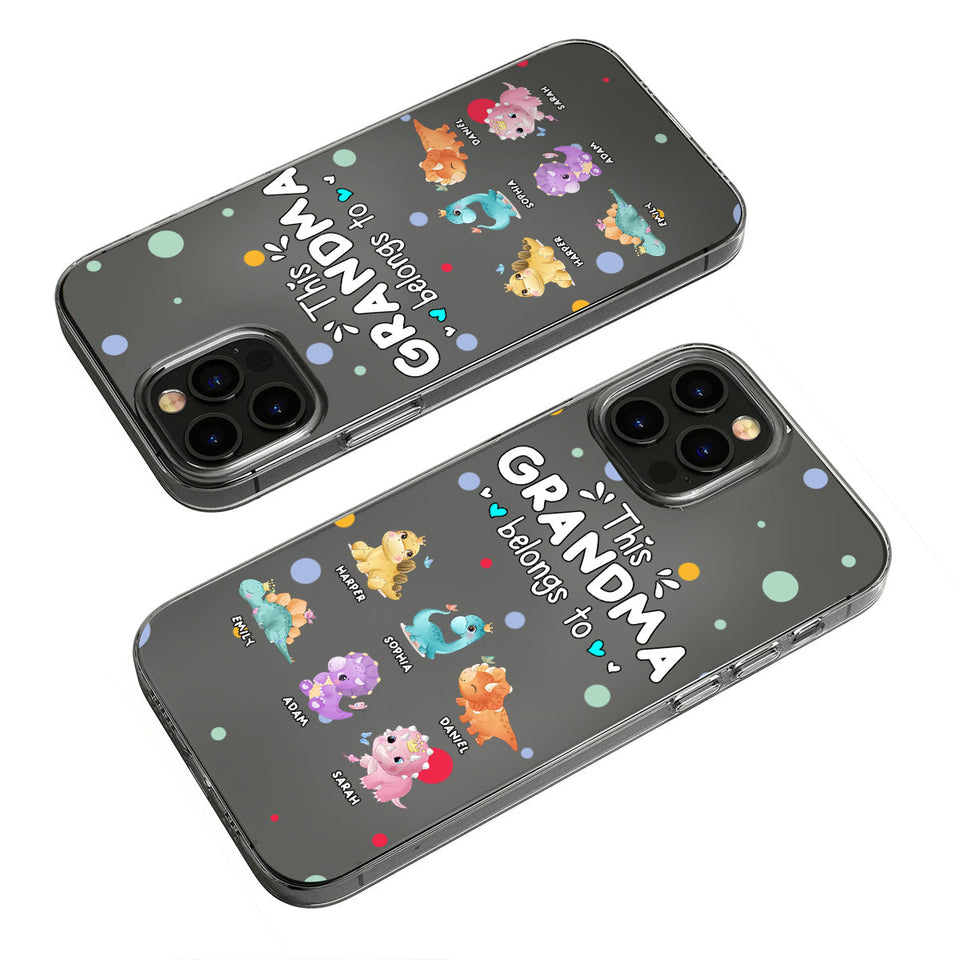 This Grandma Belongs To - Gift for grandma, aunt, uncle, grandpa, mom, dad - Personalized Clear Phone Case