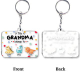This Grandma Belongs To - Personalized Grandma Transparent Transparent Keychain