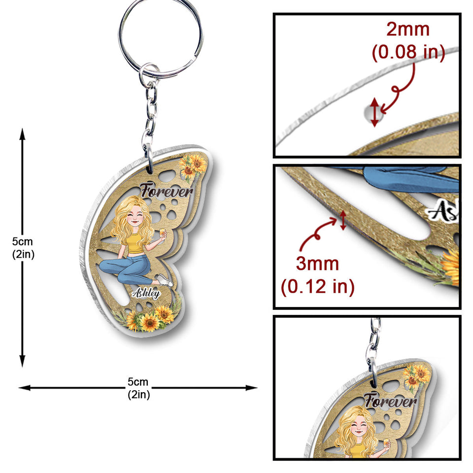 Bestie Forever - Personalized Bestie Transparent Keychain
