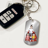Dad Are Like Super Heroes - Personalized Father Stainless Steel Keychain