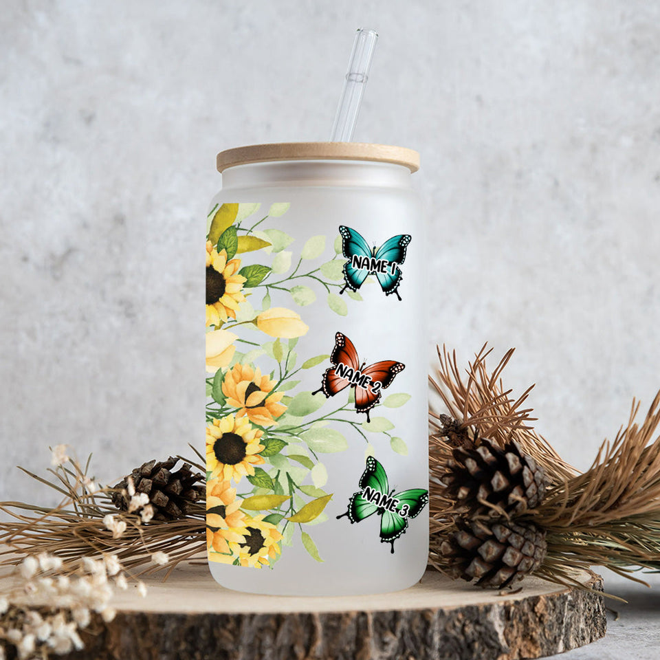 Butterfly Mom - Personalized Mother Can Glass