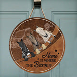 Horse In The Barn - Personalized Horse Round Wood Sign