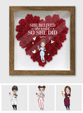 She Believed She Could - Personalized Nurse Flower Shadow Box