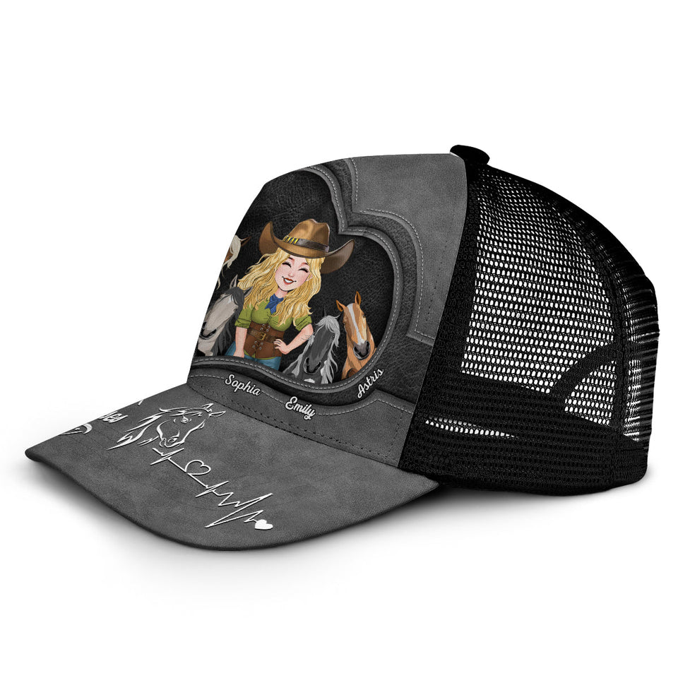 Just A Girl Who Loves Horses - Personalized Horse Trucker Hat