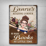 So Many Books So Little Time - Personalized Book Rectangle Metal Sign