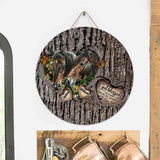 God Blessed The Broken Heart - Personalized Horse Round Wood Sign