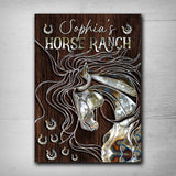 Horse Ranch - Personalized Horse Rectangle Metal Sign