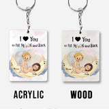 Love You To The Moon And Back - Personalized Couple Keychain