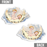 Love You To The Moon And Back - Personalized Couple Shaped Pillow