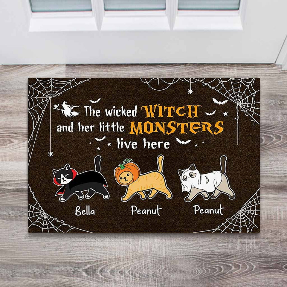 The Wicked Witch Funny Halloween - Cat Personalized Doormat 082021