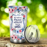 My Favorite Police Officer Floral Badge Personalized Tumbler