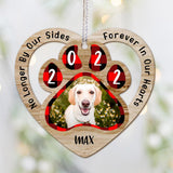 No Longer By Our Sides Forever In Our Hearts - Dog gift for who lose dog - Personalized Ornament