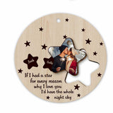 If I Had A Star - Personalized Christmas Couple Wooden Card Pop Out Ornament