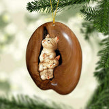 Cute Cats - Christmas Cat Ornament (Printed On Both Sides)