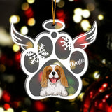 Christmas Paw Prints For Pet - Personalized Dog Transparent Ornament