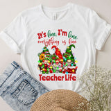 It's Fine Im Fine Everything Is Fine - Personalized Teacher T-shirt and Hoodie