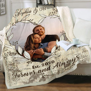 Forever And Always - Personalized Couple Blanket