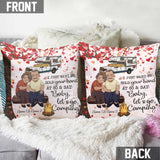 I Just Want To Hold Your Hand Camping Old Couple - Personalized Throw Pillow